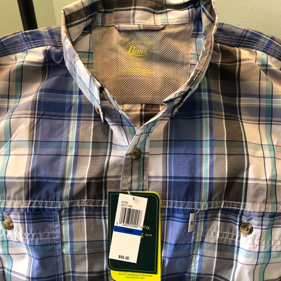 G.H. Bass Short Sleeve Turbo Dry Sun Blocker Button Down Shirt XL New with Tags - Picture 3 of 8